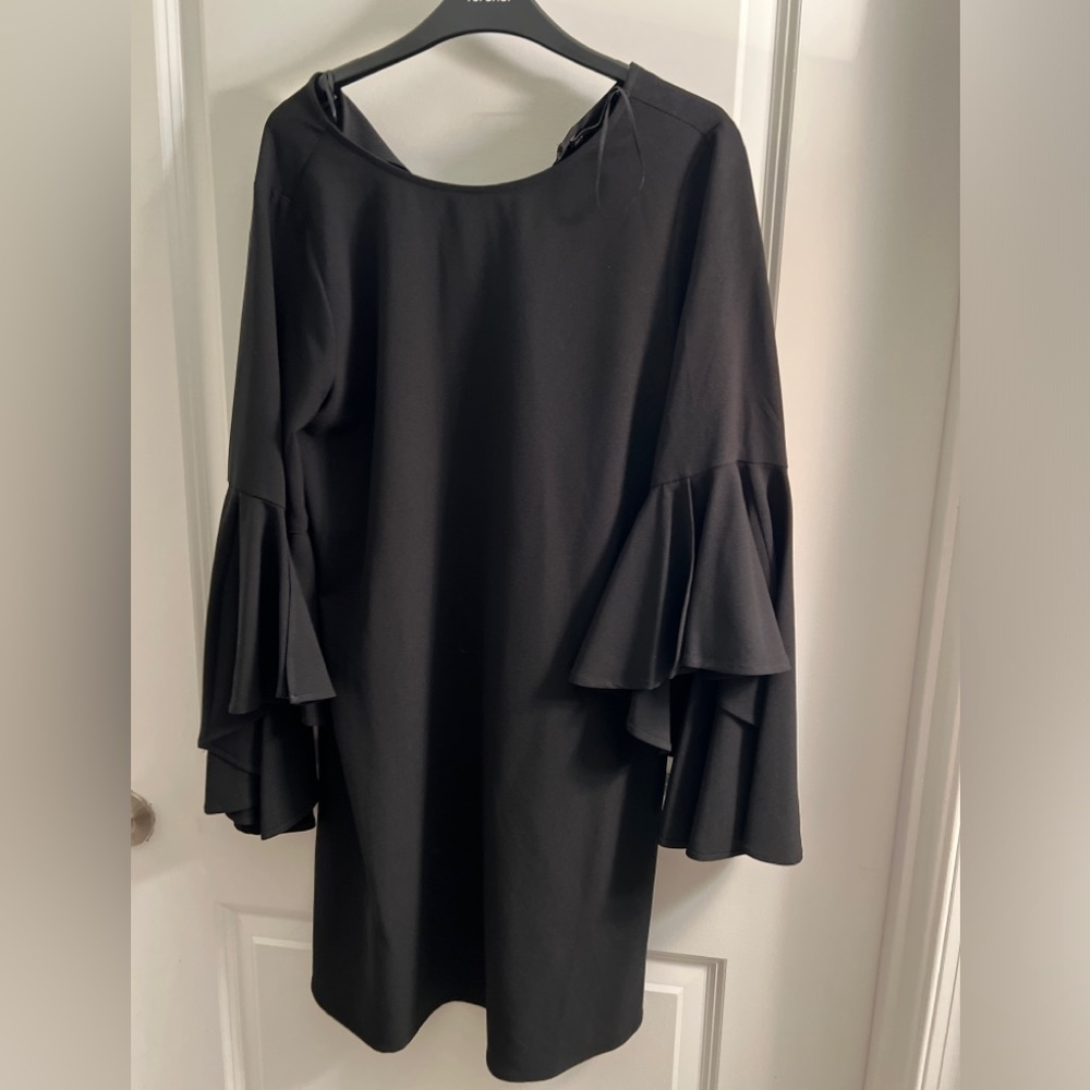 Zara ruffled black dress